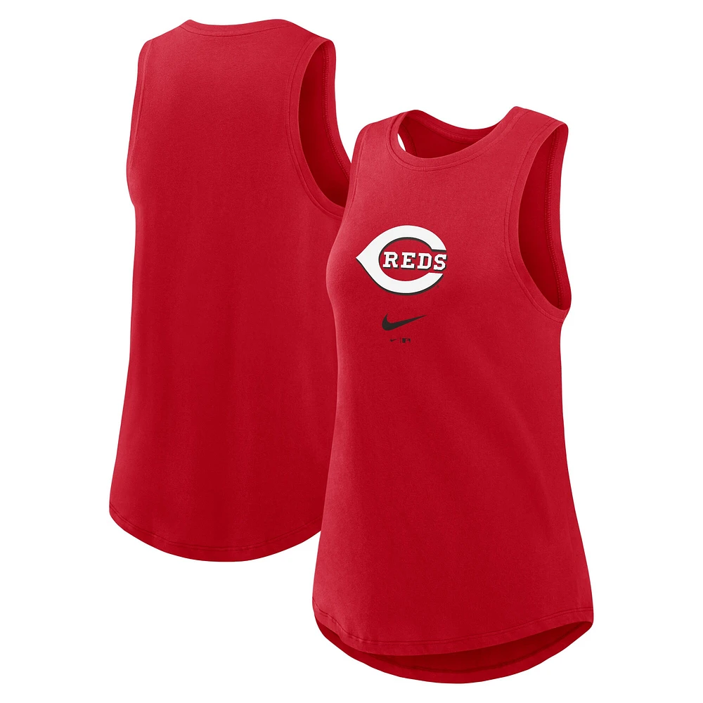 Débardeur Nike rouge à col montant pour femme Cincinnati Reds Legacy Icon Performance