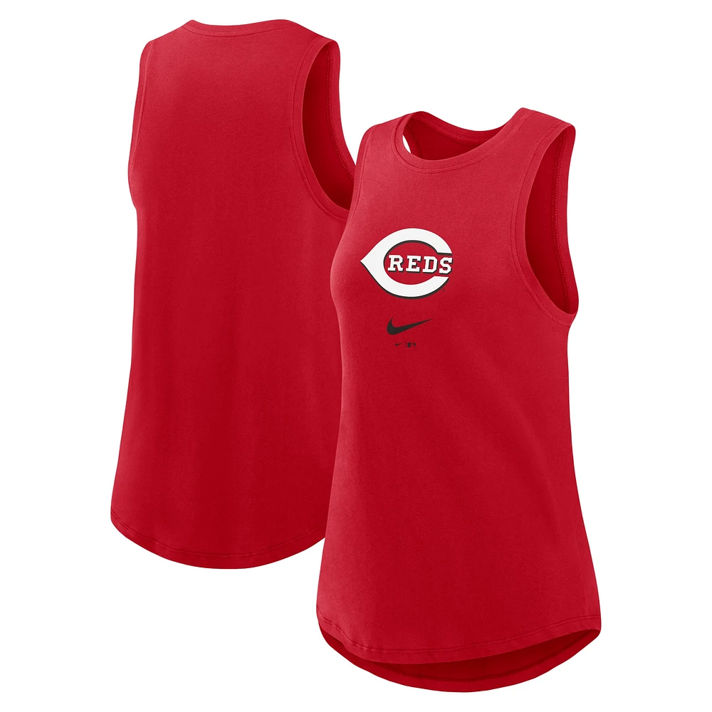 Débardeur Nike rouge à col montant pour femme Cincinnati Reds Legacy Icon Performance