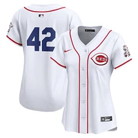 Maillot Nike blanc Cincinnati Reds 2024 Jackie Robinson Day Home Limited pour femme