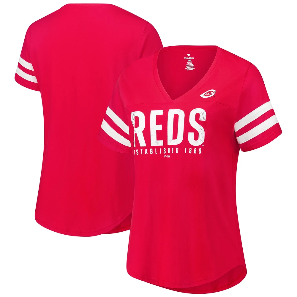 T-shirt grande taille avec logo des Reds de Cincinnati pour femme