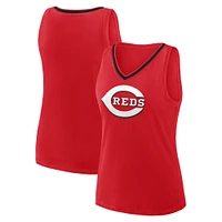 Women's Red Cincinnati Reds Stellar Win V-Neck Tank Top
