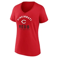 Women's  Red Cincinnati Reds Unrivaled V-Neck T-Shirt