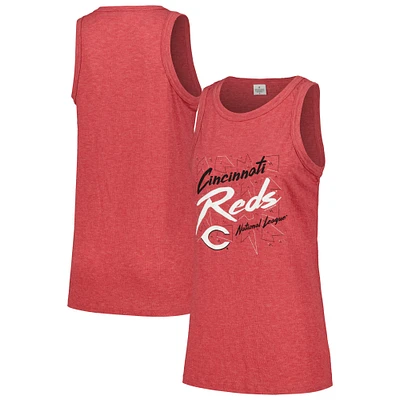 Women's Soft as a Grape Red Cincinnati Reds Gauze High Neck Tank Top