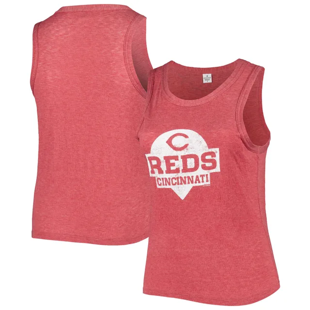 Soft As A Grape Red St. Louis Cardinals Plus Size High Neck Tri-Blend Tank Top