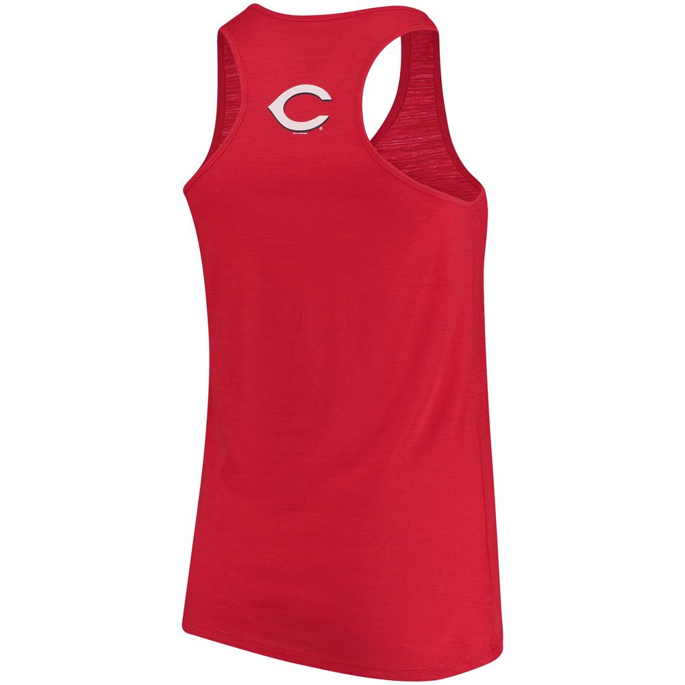 Women's Soft as a Grape Red Cincinnati Reds Plus Swing for the Fences Racerback Tank Top