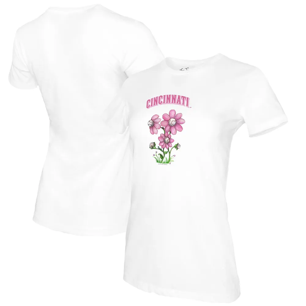 Lids Cincinnati Reds Tiny Turnip Women's Blooming Baseballs T-Shirt - White