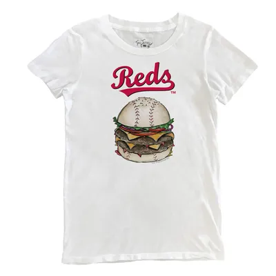 Infant Tiny Turnip White Cincinnati Reds Triple Scoop T-Shirt