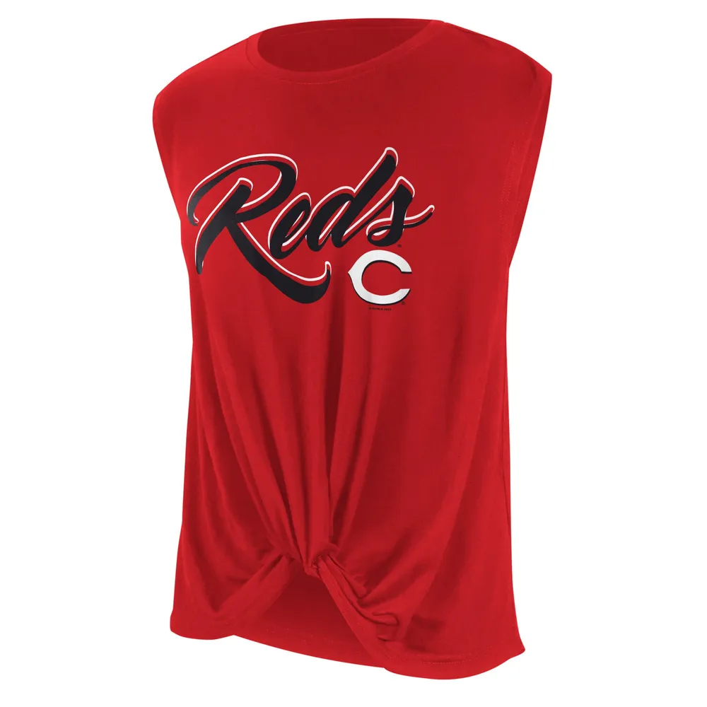 Touch Women's Red Cincinnati Reds Showdown Front Twisted Tank Top