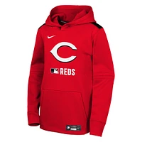 Youth Nike  Red Cincinnati Reds Authentic Collection Performance Pullover Hoodie