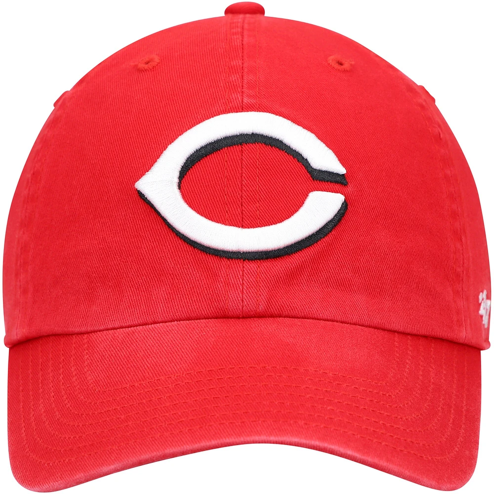 Casquette réglable Clean Up rouge avec logo de l'équipe Cincinnati Reds '47 pour jeune