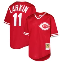 Lids Barry Larkin Cincinnati Reds Mitchell & Ness Youth Cooperstown  Collection Mesh Batting Practice Jersey - Red