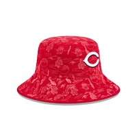 Youth New Era  Red Cincinnati Reds 2025 Spring Training All Over Print Bucket Hat