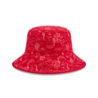 Youth New Era  Red Cincinnati Reds 2025 Spring Training All Over Print Bucket Hat