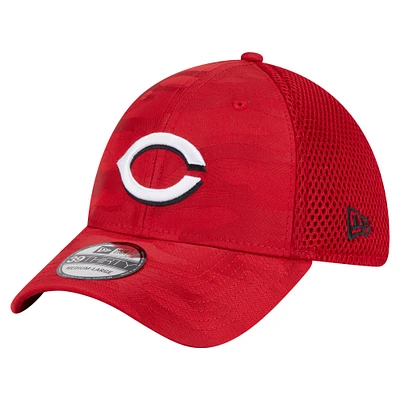 Youth New Era Red Cincinnati Reds Camo 39THIRTY Flex Hat
