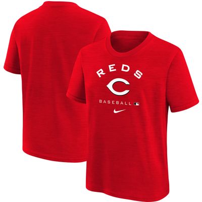 Youth Nike Red Cincinnati Reds Authentic Collection Early Work Tri-Blend Performance T-Shirt