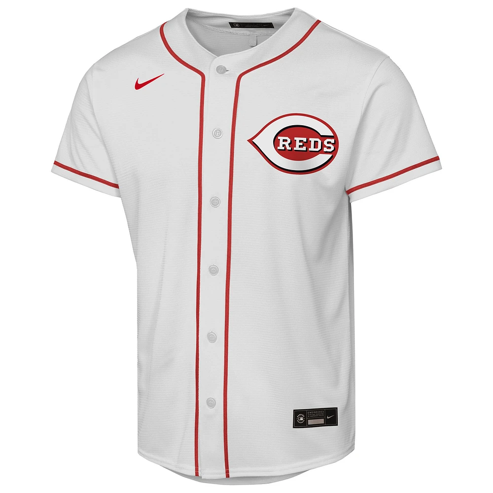 Maillot Nike blanc pour jeunes des Reds de Cincinnati à domicile Replica 2.0