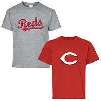 Youth Soft as a Grape  Red/Heather Gray Cincinnati Reds Two-Pack T-Shirt Set