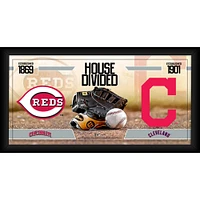 Cincinnati Reds vs. Cleveland Indians Framed 10" x 20" House Divided Baseball Collage