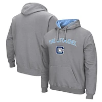 Men's Colosseum  Gray Citadel Bulldogs Arch & Logo Pullover Hoodie