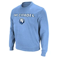 Men's Colosseum Light Blue Citadel Bulldogs Arch & Logo Pullover Sweatshirt