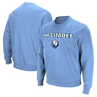 Men's Colosseum Light Blue Citadel Bulldogs Arch & Logo Pullover Sweatshirt