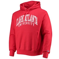 Men's Champion Red Clark Atlanta University Panthers Tall Arch Pullover Hoodie