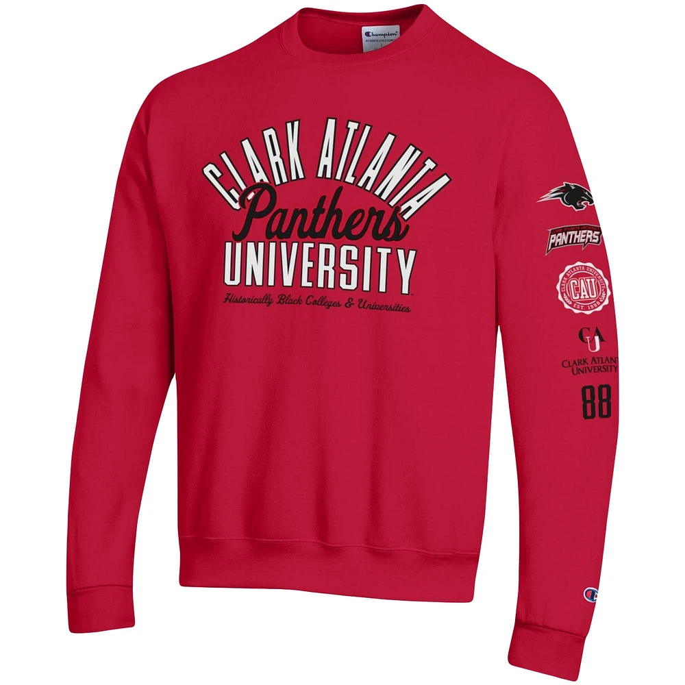 Sweat-shirt Champion Scarlet Clark Atlanta University Panthers 2-Hit Powerblend pour homme