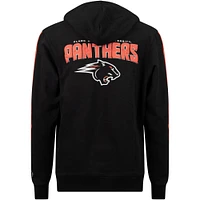 Men's FISLL Black Clark Atlanta University Panthers Oversized Stripes Pullover Hoodie