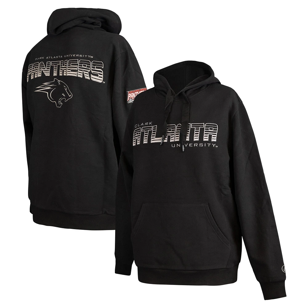 Men's FISLL  Black Clark Atlanta University Panthers Puff Print Sliced Pullover Hoodie