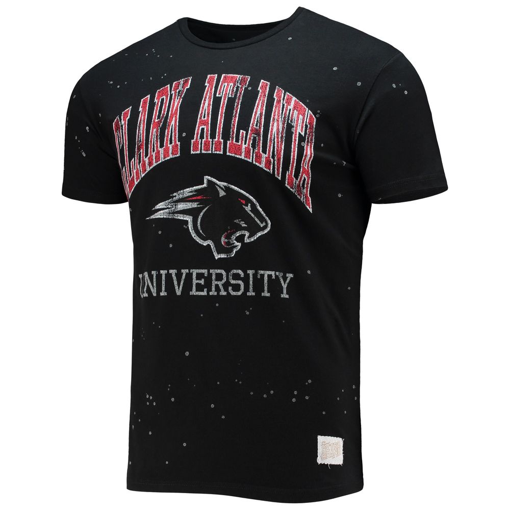 Men's Original Retro Brand Black Clark Atlanta University Panthers Bleach Splatter T-Shirt