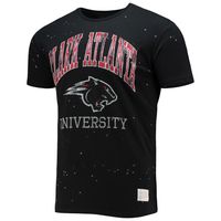 Men's Original Retro Brand Black Clark Atlanta University Panthers Bleach Splatter T-Shirt