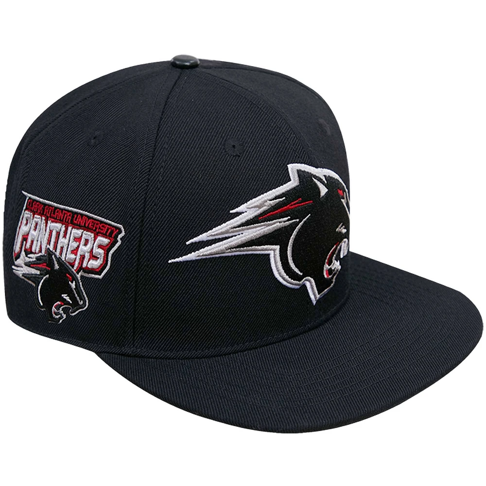 Casquette Snapback Pro Standard noire pour homme avec logo de la mascotte Clark Atlanta University Panthers