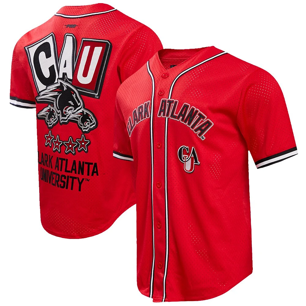 Chemise boutonnée en maille Pro Standard rouge Clark Atlanta University Panthers Homecoming pour hommes