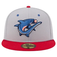 Men's New Era  Gray/White Clearwater Threshers Authentic Collection 59FIFTY Fitted Hat