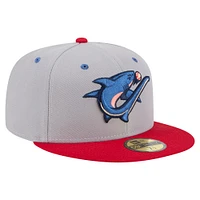 Men's New Era  Gray/White Clearwater Threshers Authentic Collection 59FIFTY Fitted Hat