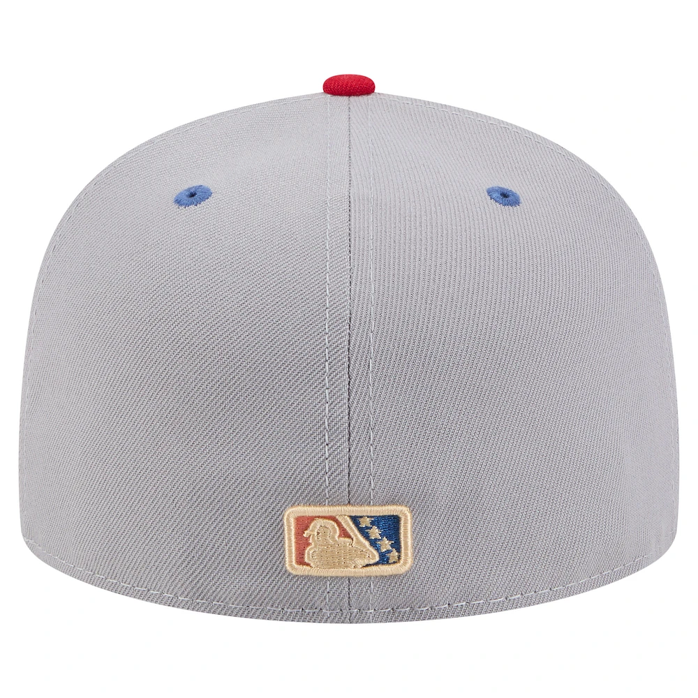 Men's New Era  Gray/White Clearwater Threshers Authentic Collection 59FIFTY Fitted Hat