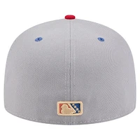 Men's New Era  Gray/White Clearwater Threshers Authentic Collection 59FIFTY Fitted Hat