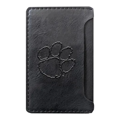 Clemson Tigers Debossed Faux Leather Phone Wallet Sleeve - Black