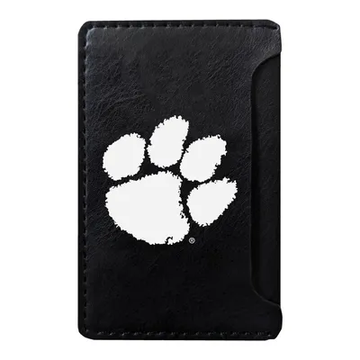 Clemson Tigers Faux Leather Phone Wallet Sleeve - Black