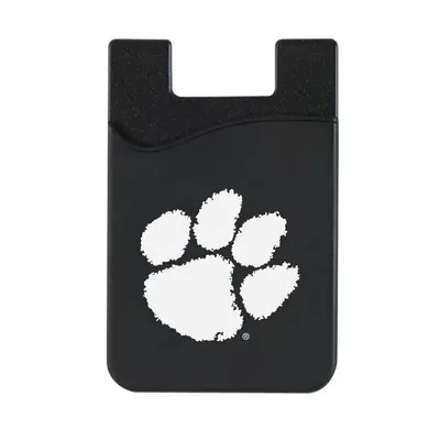 Clemson Tigers Logo Top Loading Faux Leather Phone Wallet Sleeve - Black