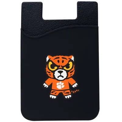 Clemson Tigers Mascot Top Loading Faux Leather Phone Wallet Sleeve - Black