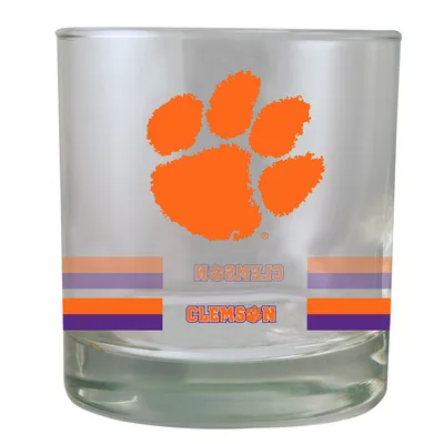 Clemson Tigers 10oz. Banded Rocks Glass