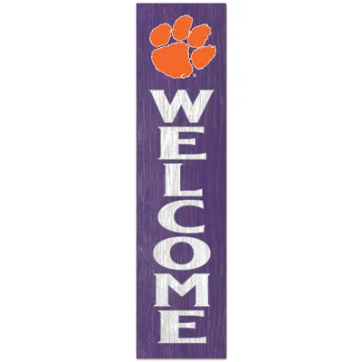Clemson Tigers 12'' x 48'' Welcome Outdoor Leaner