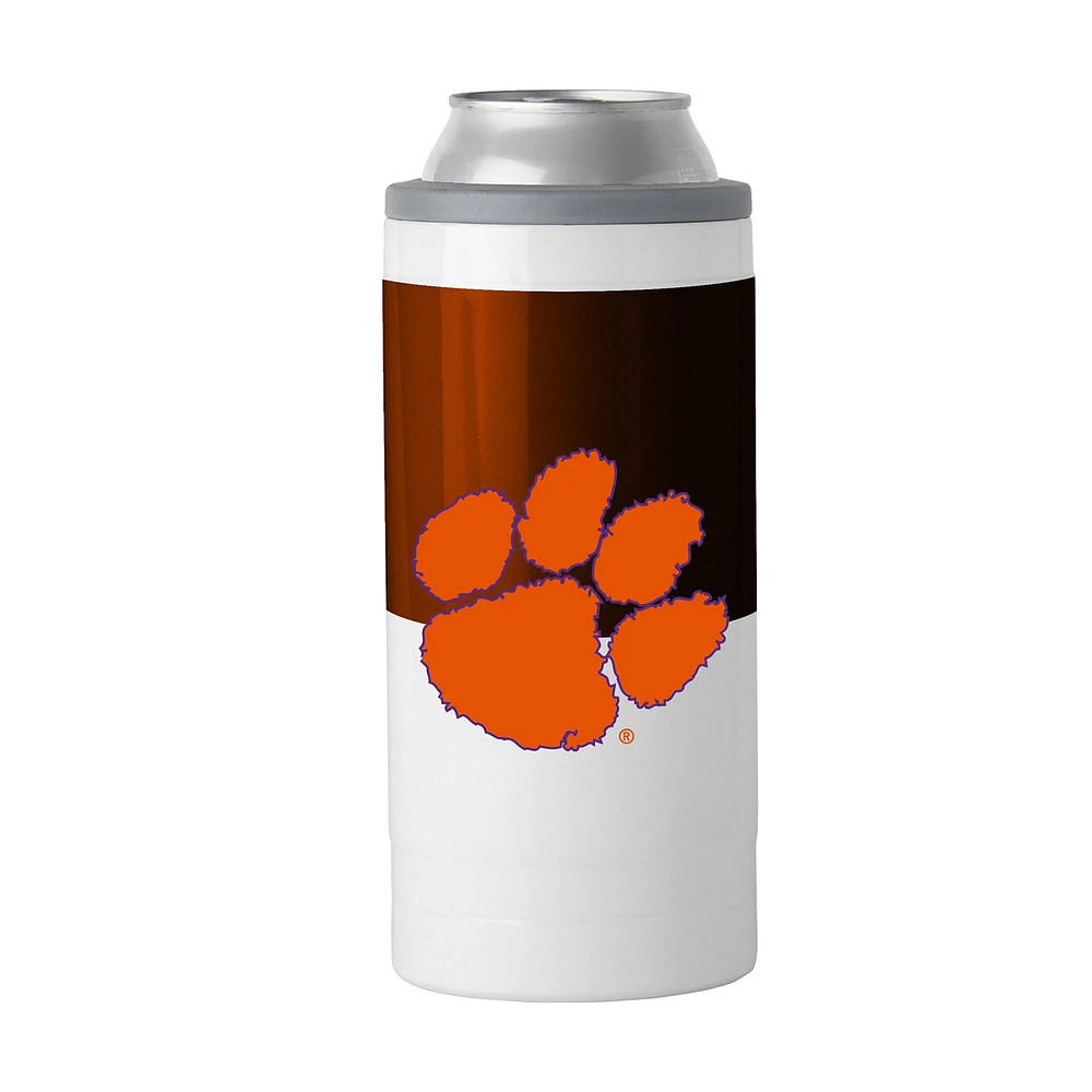 Glacière mince à blocs de couleurs de 12 oz des Clemson Tigers