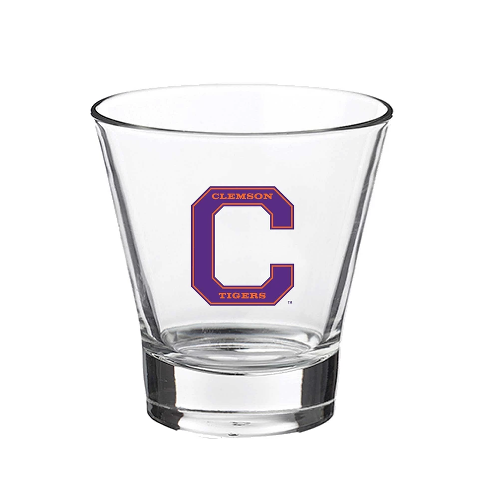 Tigres de Clemson 12oz. Verre à roche à voûte inclinée