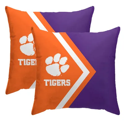 Clemson Tigers 16'' x 16'' Side Arrow Poly Span Decor Pillows 2-Pack