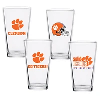 Lot de quatre verres à bière de collection de 16 oz des Clemson Tigers