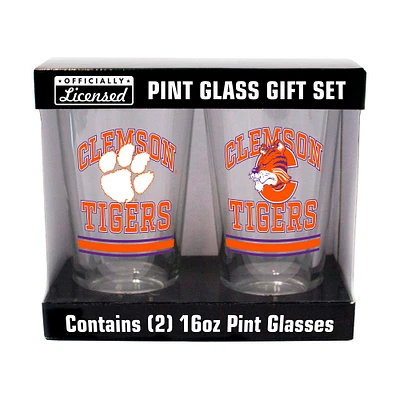 Clemson Tigers 16oz. Pint Glass Two Pack