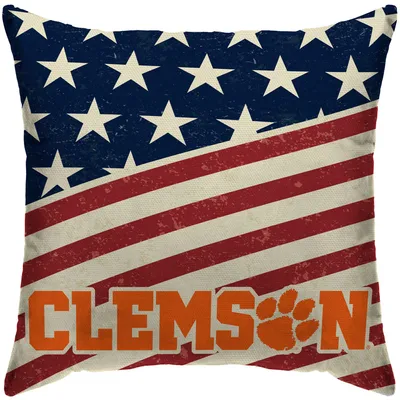 Clemson Tigers 18'' x 18'' Americana Decorative Throw Pillow
