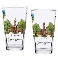 Lot de 2 pintes de 16 oz des Clemson Tigers. Ensemble de pintes de l'université Laura Wilcox